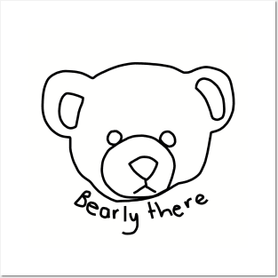 Minimal Bear Portrait with Puns Posters and Art